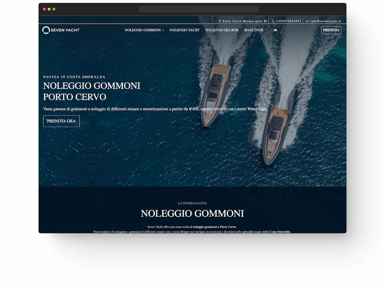 Creazione sito web Sevenyacht Porto Cervo