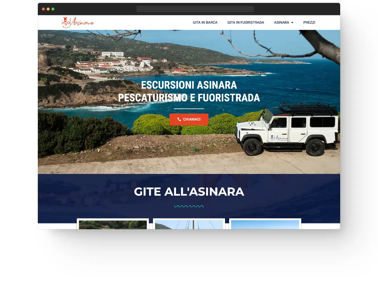 Creazione sito web per prenotazioni escursioni asinara